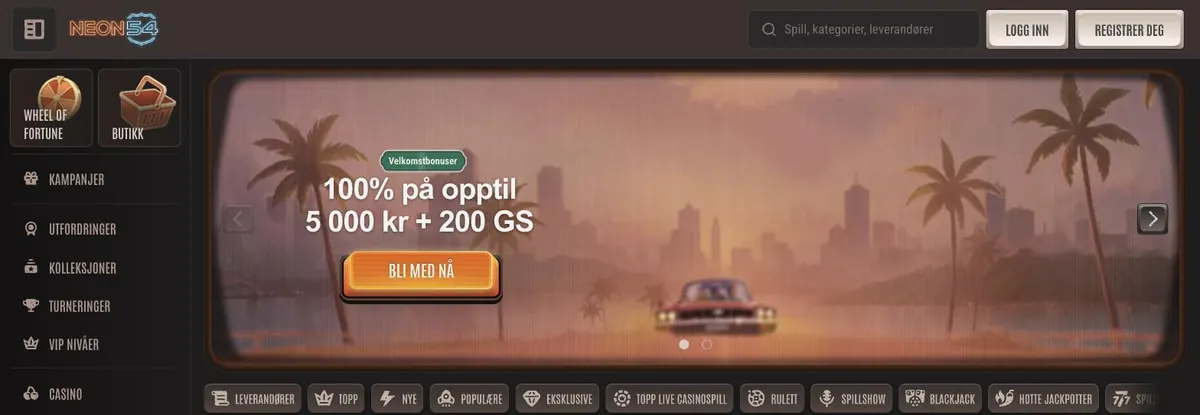 Neon54 anmeldelse - den norske forsiden
